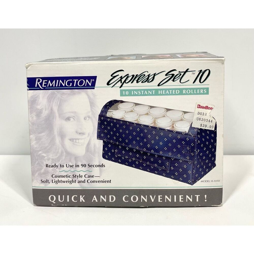Vintage Remington Express 10 Instant Heated Rollers Hair Curlers Travel Boxed